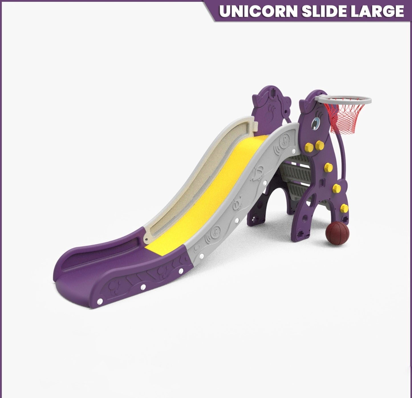 Slides 2 in 1 for Kids with Basketball Ring | Unicorn slide Large