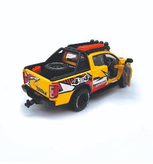 Tonka Off-Roader 4x4 Pickup Truck Toy, Die-Cast Model with Opening Doors, Pull Back Cars for Kids, Multicolour