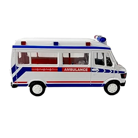 Ambulance Door Openable Traveller Pull Back  Bus Toy For Kids