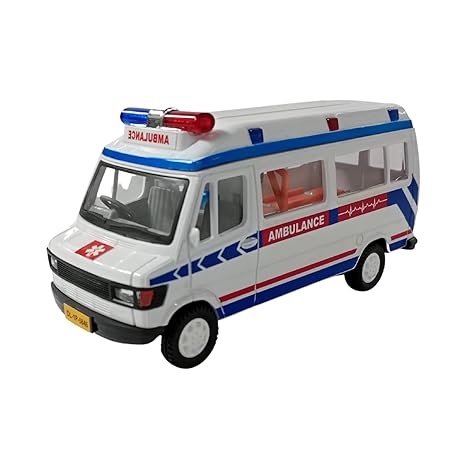 Ambulance Door Openable Traveller Pull Back  Bus Toy For Kids