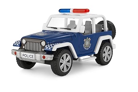Ranger Police Jeep Toy for Kids – Blue Pull Back Action SUV | Non-Toxic Plastic with Smooth Edges