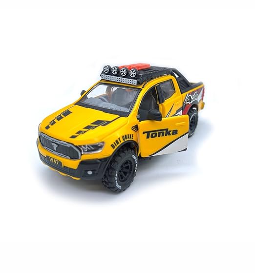 Tonka Off-Roader 4x4 Pickup Truck Toy, Die-Cast Model with Opening Doors, Pull Back Cars for Kids, Multicolour