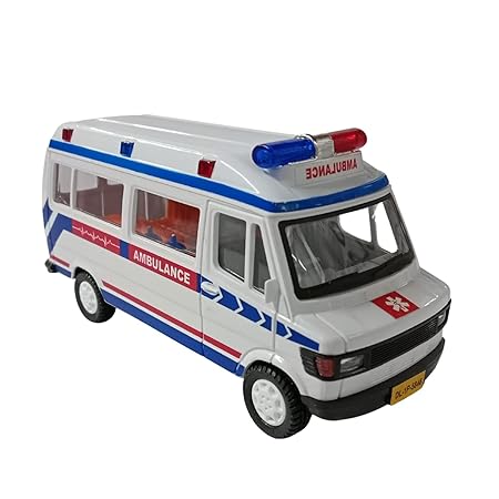 Ambulance Door Openable Traveller Pull Back  Bus Toy For Kids