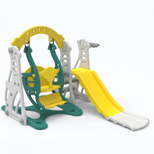 3 in 1 Kids Playset with Slide, Swing and Basketball ring | Penguin Slide