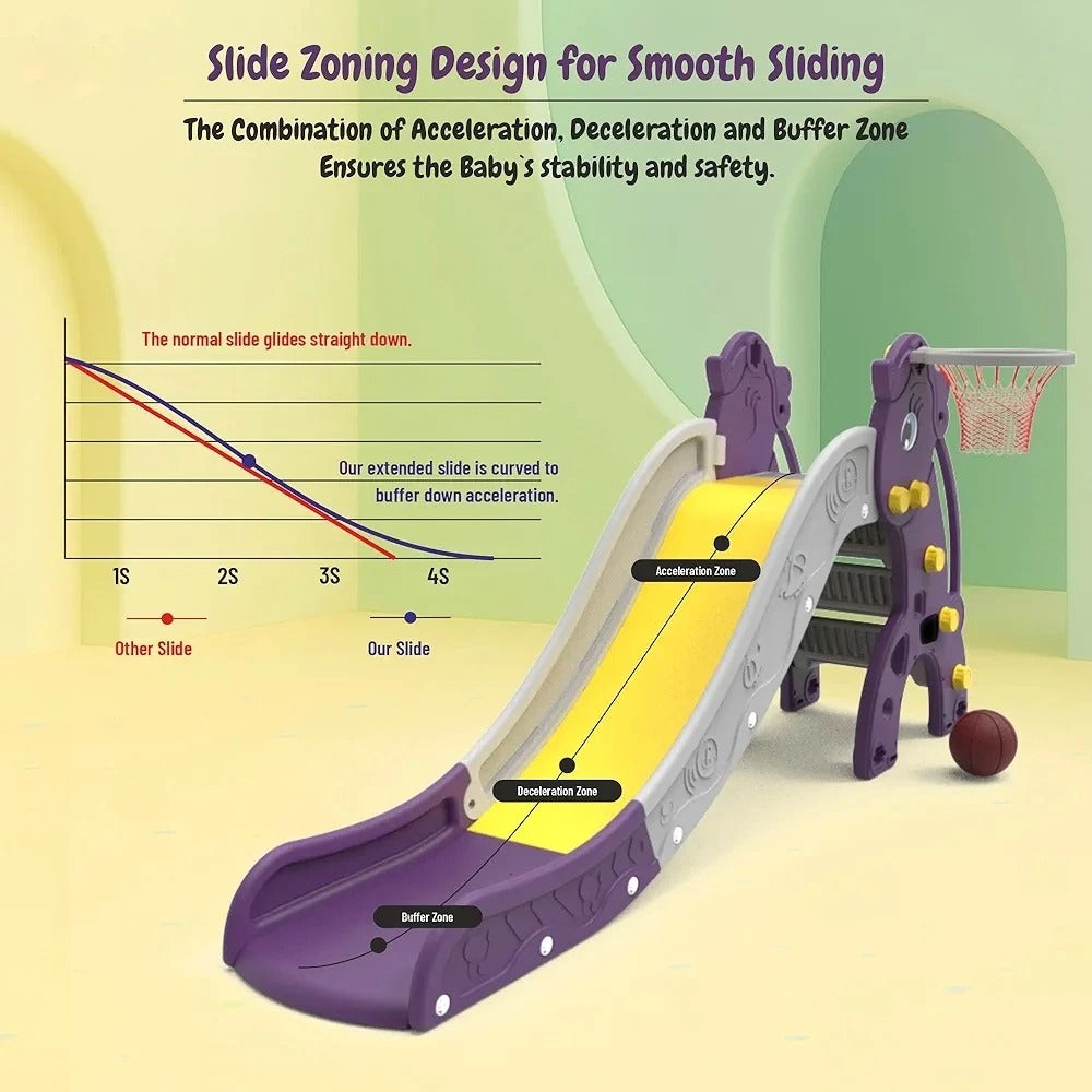 Slides 2 in 1 for Kids with Basketball Ring | Unicorn slide Large