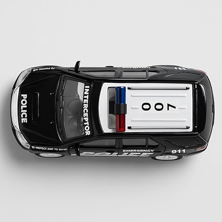 Police Interceptor Fortuner Toy Car – 15 cm Pull-Back Action Model | Black, Non-Toxic Plastic, Soft Edges | Realistic Design for Kids & Collectors