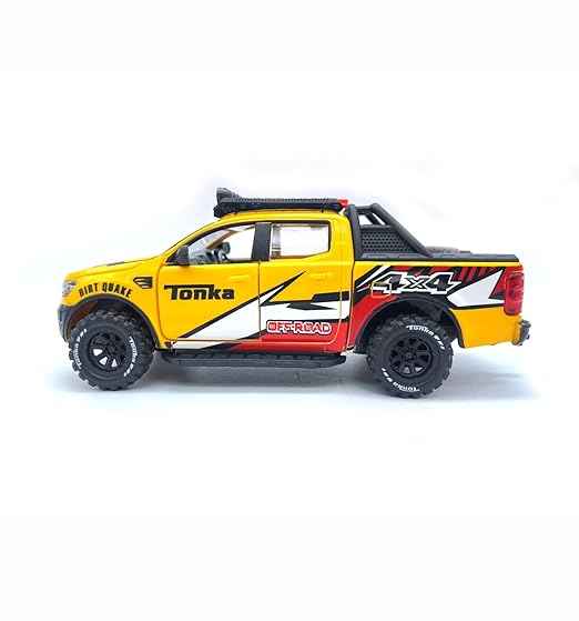 Tonka Off-Roader 4x4 Pickup Truck Toy, Die-Cast Model with Opening Doors, Pull Back Cars for Kids, Multicolour