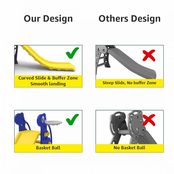 Slide 2 in 1 with Basketball Ring | Giraffe Slide