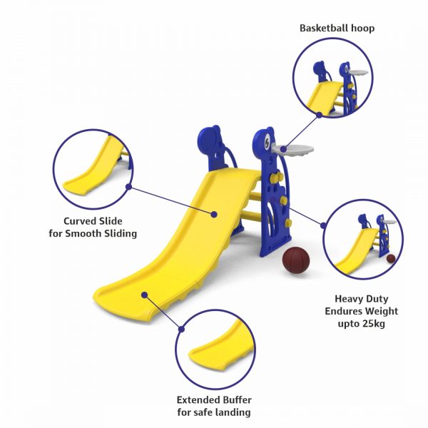 Slide 2 in 1 with Basketball Ring | Giraffe Slide