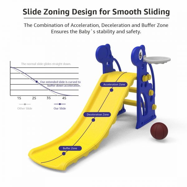 Slide 2 in 1 with Basketball Ring | Giraffe Slide